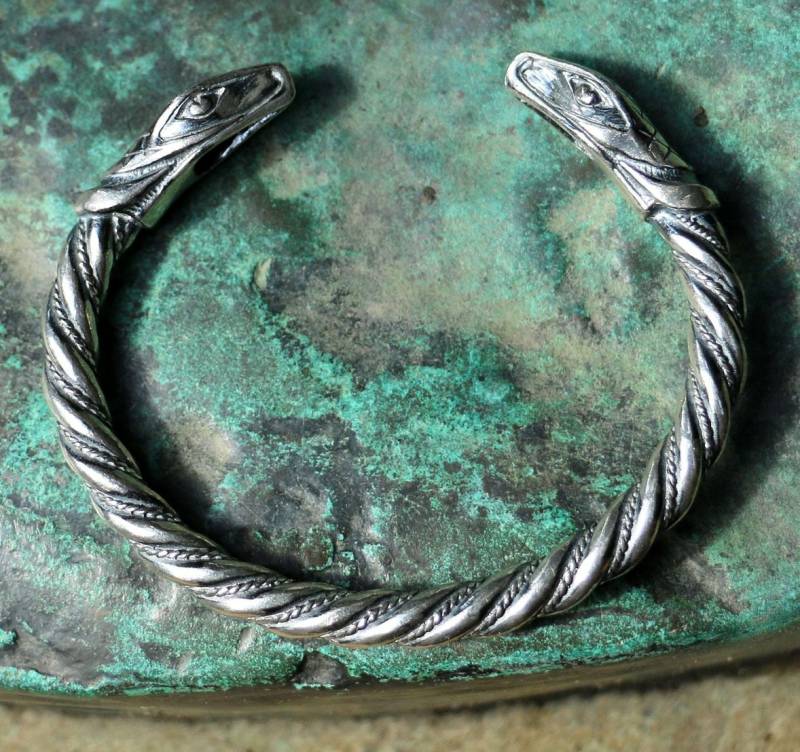 Jormungandr Schlange Midgard Armband Sterling Silber von WulflundJewelry