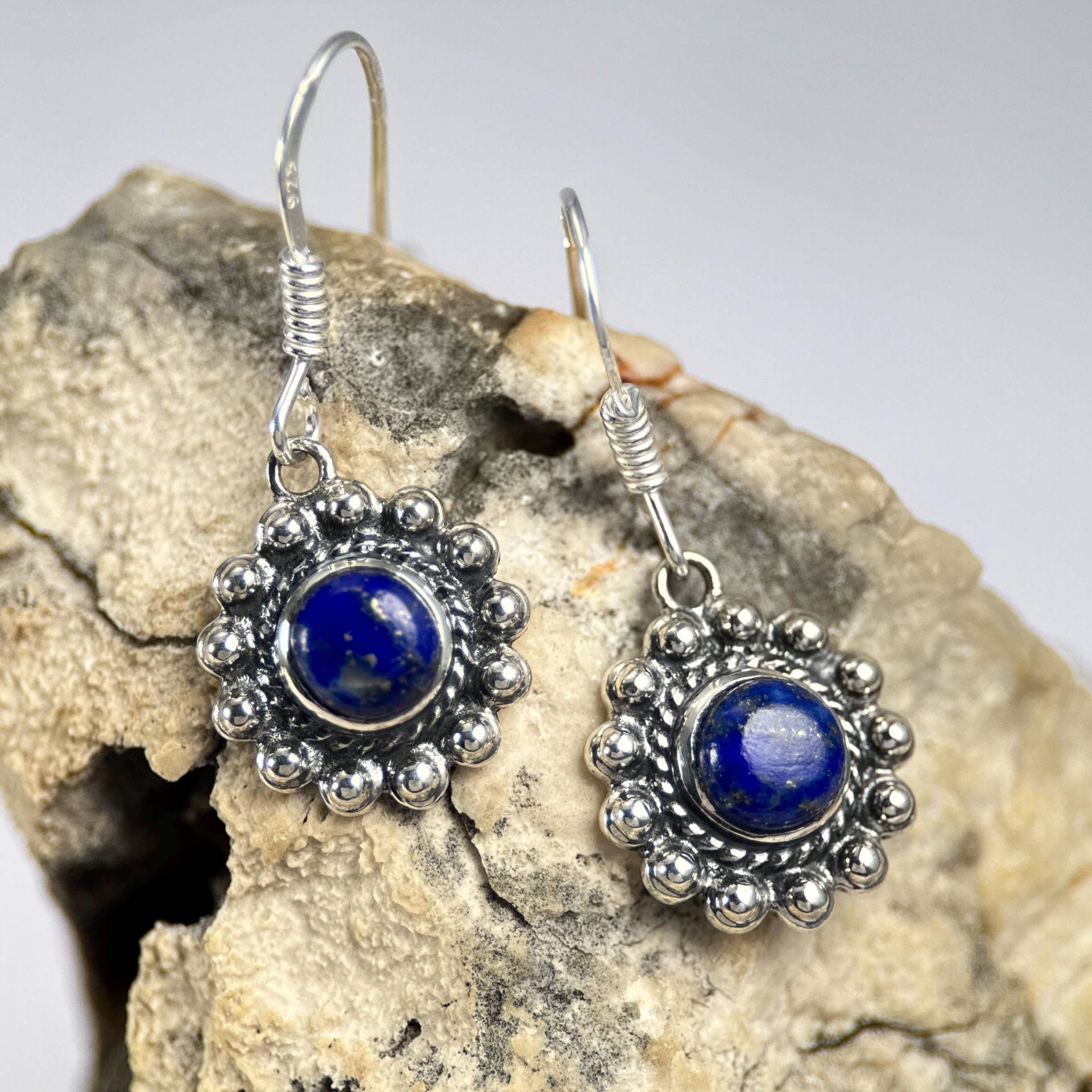 Lazio, Silber Antik Ohrhänger, Lapislazuli, 925/1000 Ag von WulflundJewelry
