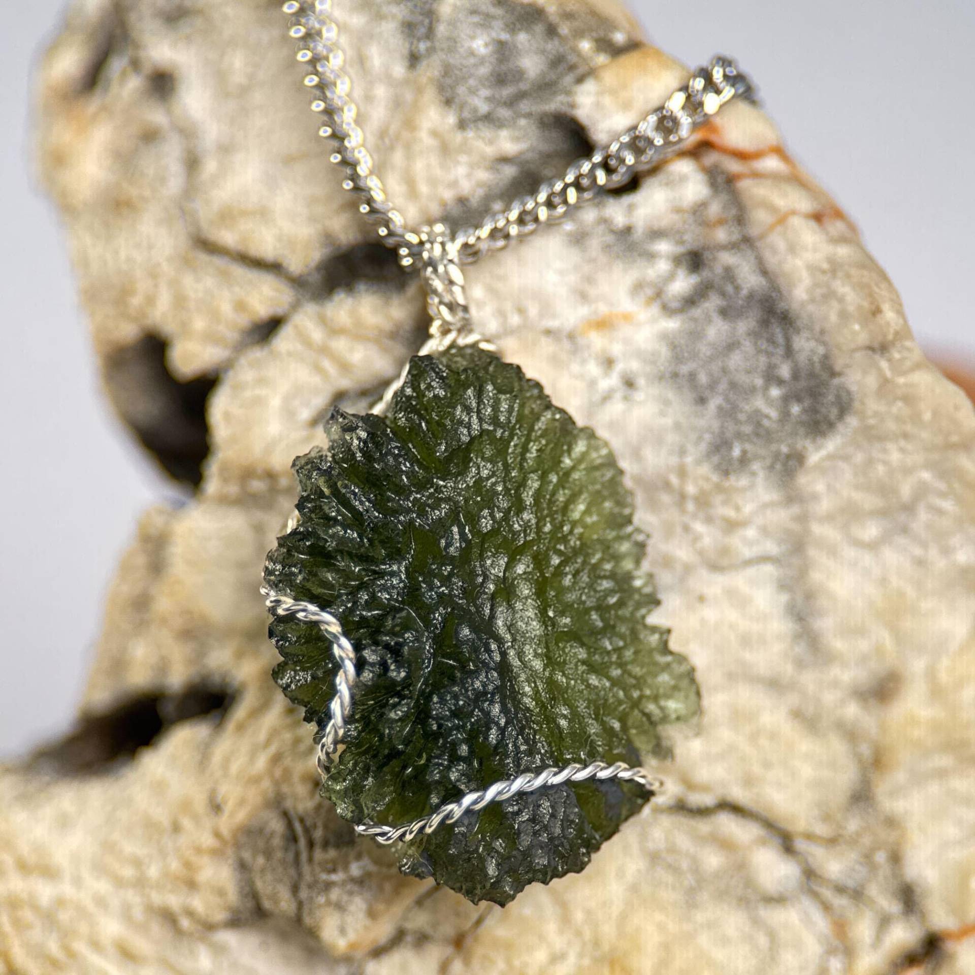 Norica, Anhänger - Moldavit, Silber 925/1000 von WulflundJewelry
