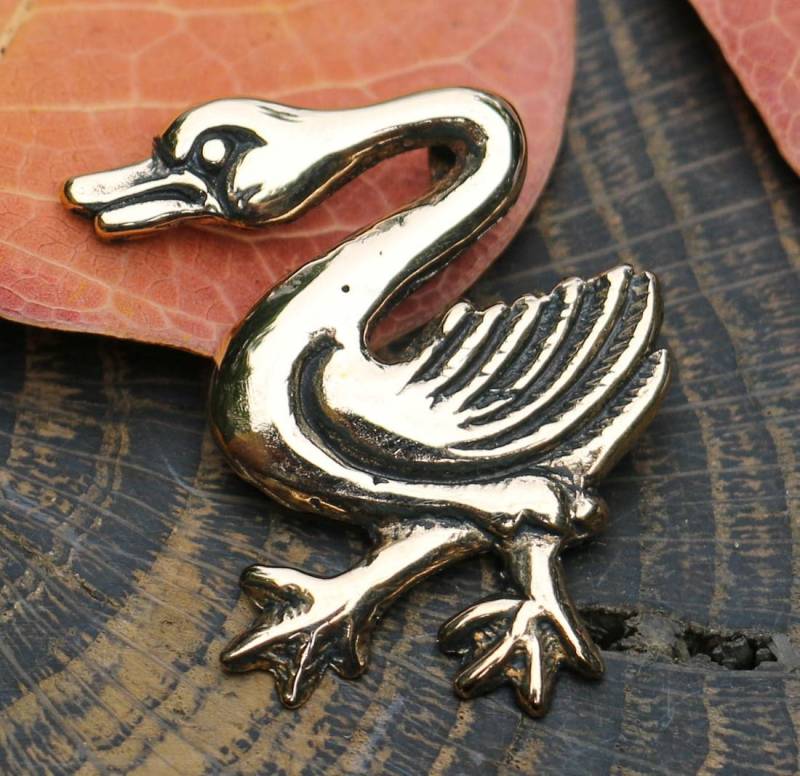Schwan, Mittelalterliche Anhänger, Bronze Mittelalter Schmuck von WulflundJewelry