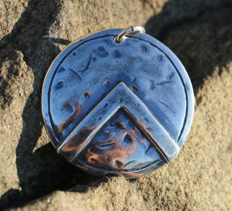 Spartan Shield Silber Anhänger Halskette Sparta Leonidas Amulett Krieger Charme Juwel Schmuck Griechenland Griechisch Talisman Schutz Krieg von WulflundJewelry