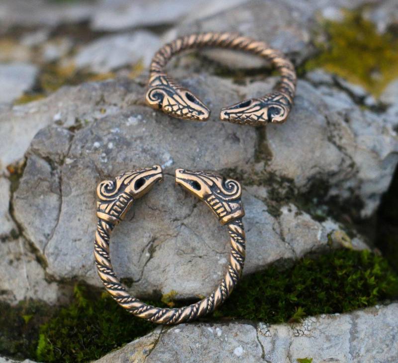Wikinger-Drachen-Bronze-Ring, Verstellbar, Offen, Originaler Handwerklicher, Historisch Inspirierter Schmuck Von Wulflund von WulflundJewelry