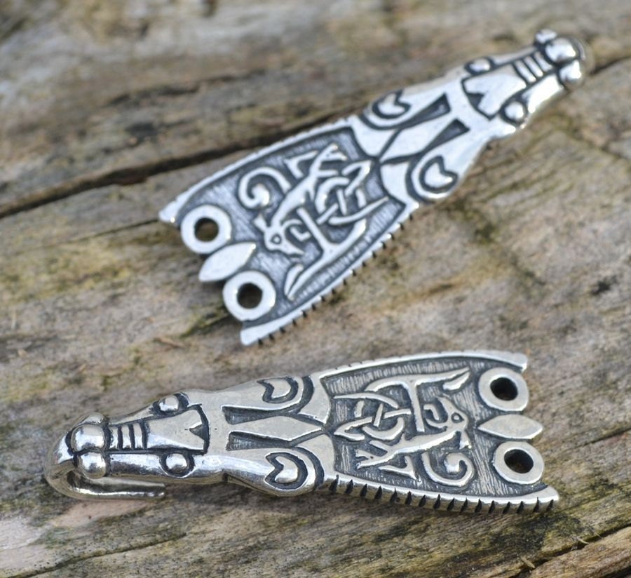sterling Silver Viking Cloak Hook From England Museum Copy Replica von WulflundJewelry