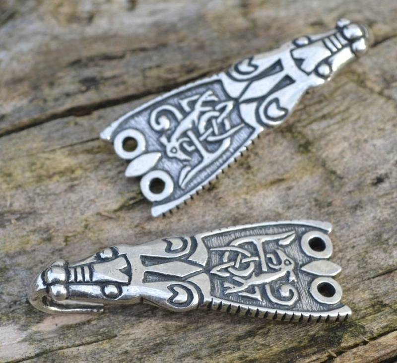 sterling Silver Viking Cloak Hook From England Museum Copy Replica sterling Silver Viking Cloak Hook From England Museum Copy Replica von WulflundJewelry
