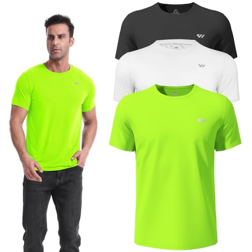 3 Or 5er Pack Funktionsshirt Herren Sport Tshirts Kurzarm Atmungsaktive Schnelltrocknend Fitness Stretch Shirt für Laufen Wander Gym Sports Outdoor Schwarz-Weiß-Grün L 3 Or 5er Pack Funktionsshirt Herren Sport Tshirts Kurzarm Atmungsaktive Schnelltrocknend Fitness Stretch Shirt für Laufen Wander Gym Sports Outdoor Schwarz-Weiß-Grün L von Wulibike