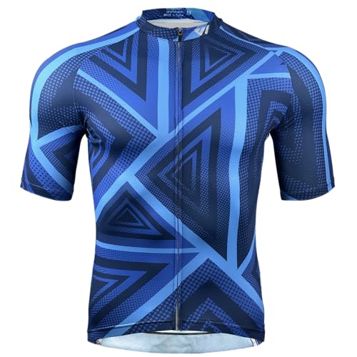 Wulibike Fahrradtrikot Herren Kurzarm Rennrad Trikot Radtrikot Fahrradbekleidung für Männer Blau XL von Wulibike