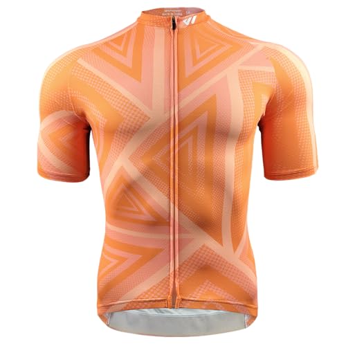 Wulibike Fahrradtrikot Herren Kurzarm Rennrad Trikot Radtrikot Fahrradbekleidung für Männer Orange M von Wulibike