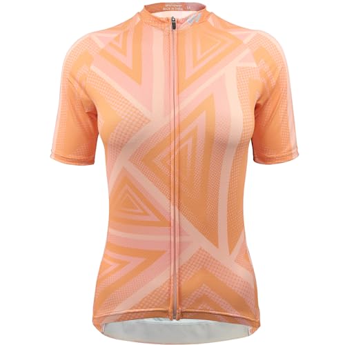 Wulibike Radtrikot Damen Kurzarm,Fahrradtrikot UPF Rennrad Trikot Damen Mountainbike-Shirt Frauen Fahrrad Shirts Cycle Tops Mit 4 Taschen Orange L von Wulibike