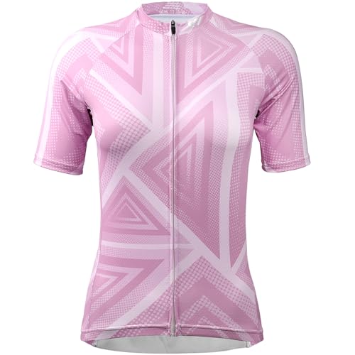 Wulibike Radtrikot Damen Kurzarm,Fahrradtrikot UPF Rennrad Trikot Damen Mountainbike-Shirt Frauen Fahrrad Shirts Cycle Tops Mit 4 Taschen Violett M von Wulibike