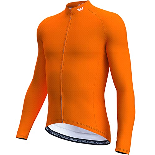 Wulibike Radtrikot Herren Langarm - Rennrad Trikot Herren Reißverschluss mit Taschen, Frühling Herbst Atmungsaktiv feuchtigkeitsaufnahm Radtrikot von Wulibike