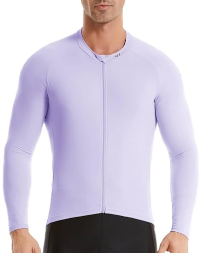 Wulibike Radtrikot Herren Langarm - Rennrad Trikot Herren Reißverschluss mit Taschen, Für Frühling und Herbst geeignet Lila S von Wulibike