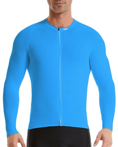 Wulibike Radtrikot Herren Langarm - Rennrad Trikot Herren Reißverschluss mit Taschen, Frühling Herbst Atmungsaktiv feuchtigkeitsaufnahm Radtrikot von Wulibike