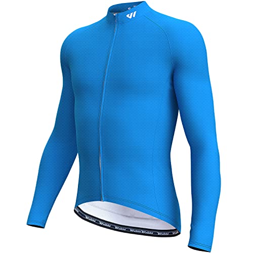 Wulibike Radtrikot Herren Langarm - Rennrad Trikot Herren Reißverschluss mit Taschen, Sommer Atmungsaktiv feuchtigkeitsaufnahm Radtrikot von Wulibike