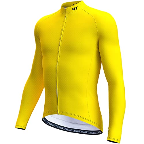 Wulibike Radtrikot Herren Langarm - Rennrad Trikot Herren Reißverschluss mit Taschen, Sommer Atmungsaktiv feuchtigkeitsaufnahm Radtrikot von Wulibike