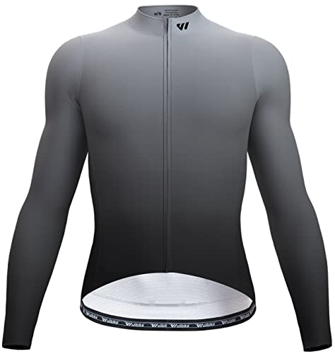 Wulibike Radtrikot Herren Langarm - Rennrad Trikot Reißverschluss mit Taschen, Frühling Herbst Atmungsaktiv feuchtigkeitsaufnahm Fahrradtrikot von Wulibike