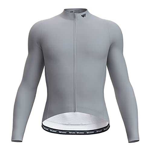 Wulibike Radtrikot Herren Langarm - Rennrad Trikot Herren Reißverschluss mit Taschen, Frühling Herbst Atmungsaktiv feuchtigkeitsaufnahm Radtrikot von Wulibike
