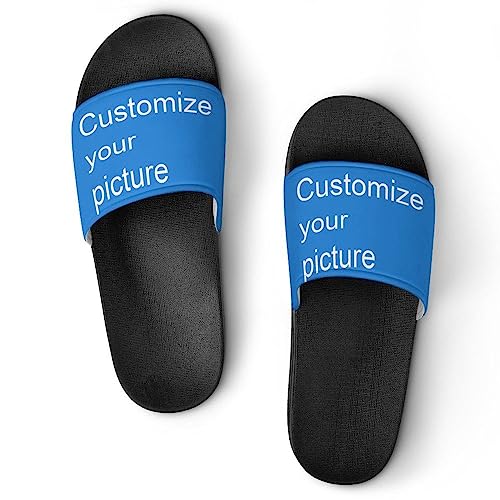 Benutzerdefinierte Slides Hausschuhe Mode Personalisierte Freizeitsandalen mit Foto Bequeme, individuelle Badezimmerschuhe Dusche Indoor Outdoor-Schuhe Strandsandalen mit offener Spitze für Männer von WunM Studio