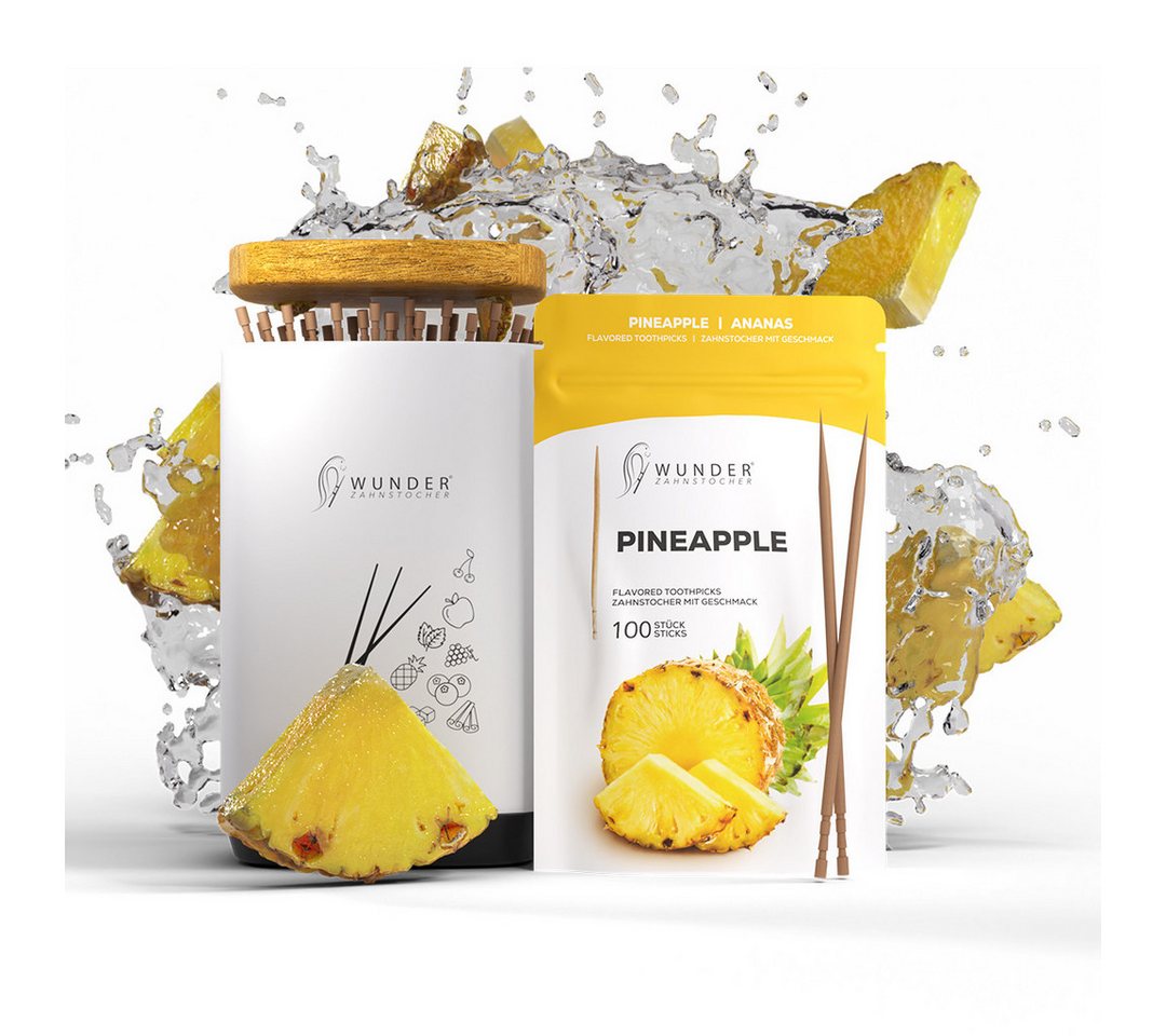 Wunder Zahnstocher Mundpflegecenter Wunder Zahnstocher - 1x Ananas RF + 1x Zahnstocherspender von Wunder Zahnstocher