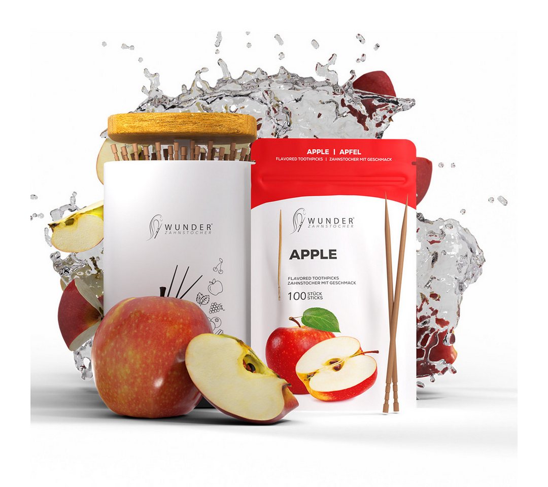 Wunder Zahnstocher Mundpflegecenter Wunder Zahnstocher - 1x Apfel RF + 1x Zahnstocherspender von Wunder Zahnstocher