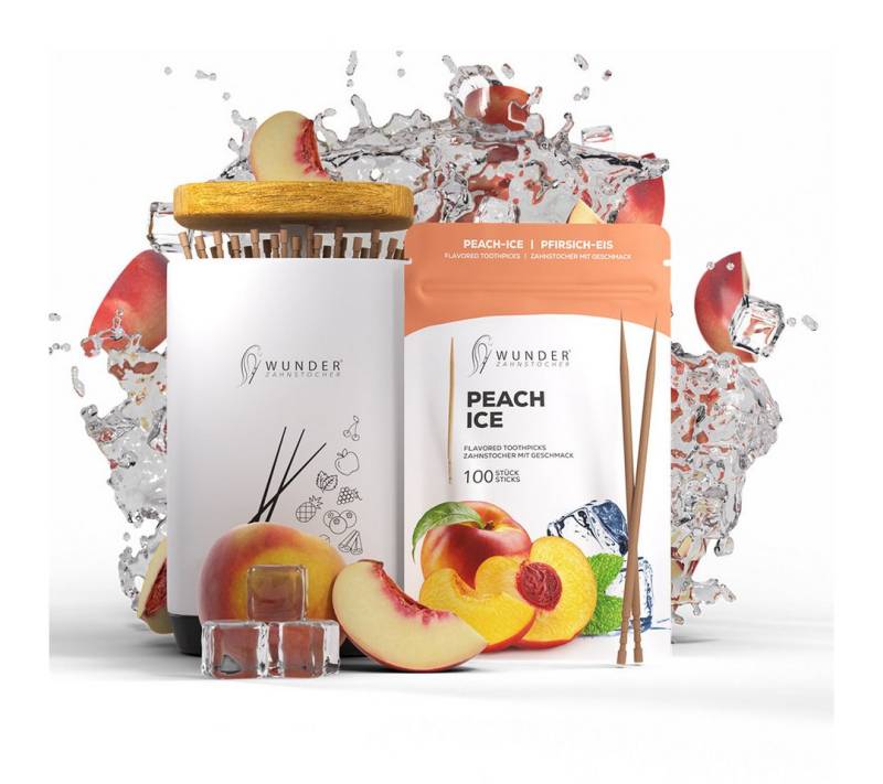 Wunder Zahnstocher Mundpflegecenter Wunder Zahnstocher - 1x Pfirisch/Ice RF + 1x Zahnstocherspender von Wunder Zahnstocher