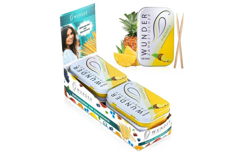 Wunder Zahnstocher Mundpflegecenter Wunder Zahnstocher Display 6er Pack Ananas DS von Wunder Zahnstocher