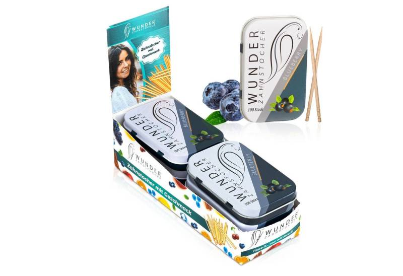 Wunder Zahnstocher Mundpflegecenter Wunder Zahnstocher Display 6er Pack Blaubeere DS von Wunder Zahnstocher