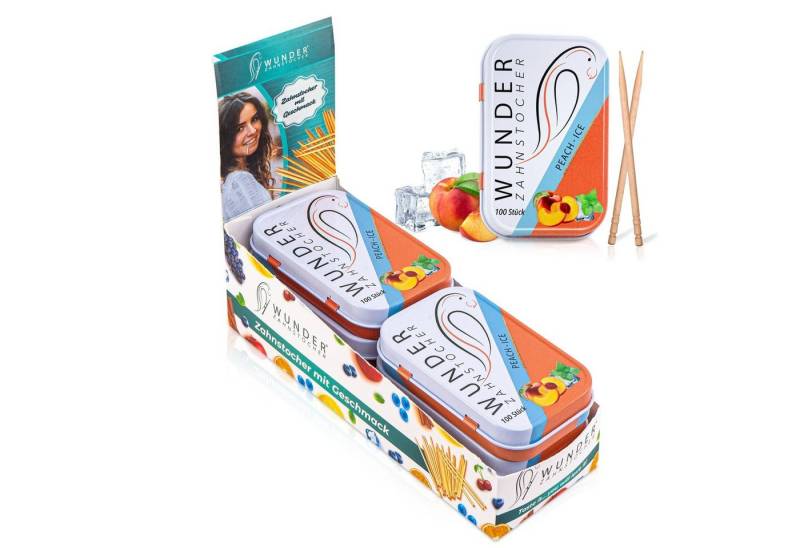 Wunder Zahnstocher Mundpflegecenter Wunder Zahnstocher Display 6er Pack Pfirsich/Ice von Wunder Zahnstocher