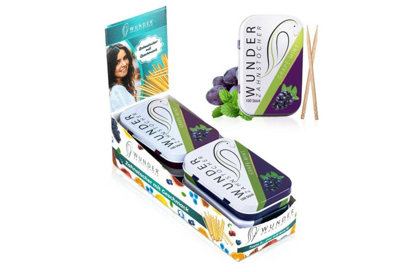 Wunder Zahnstocher Mundpflegecenter Wunder Zahnstocher Display 6er Pack Traube Minze DS von Wunder Zahnstocher