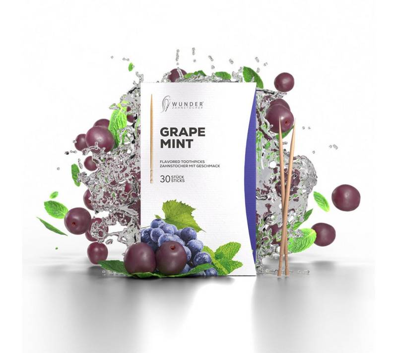 Wunder Zahnstocher Mundpflegecenter Wunder Zahnstocher mit Geschmack - 30er Single Pack Traube/Minze von Wunder Zahnstocher