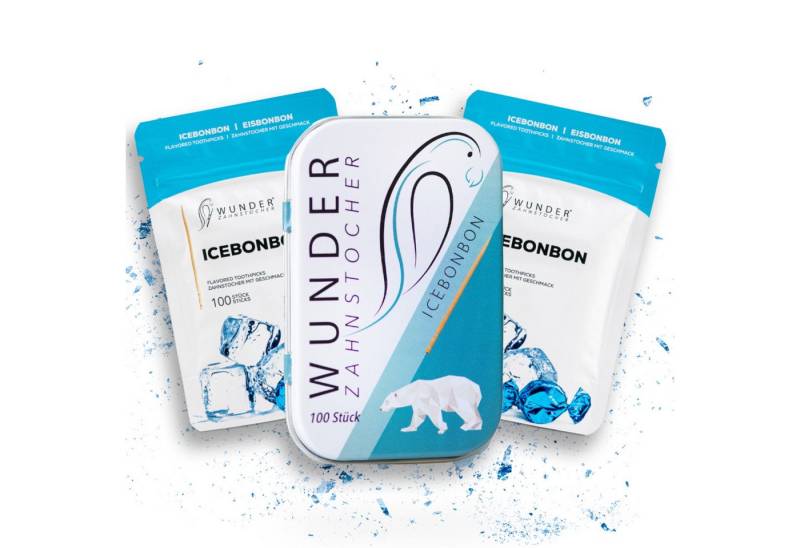 Wunder Zahnstocher Mundpflegecenter Wunder Zahnstocher mit Geschmack - 3er Bundle Eisbonbon von Wunder Zahnstocher