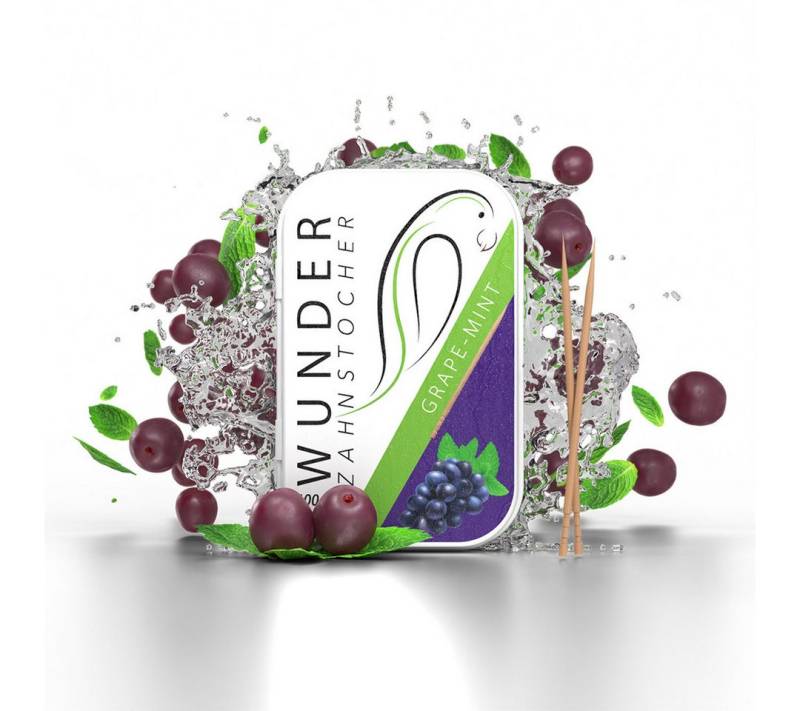 Wunder Zahnstocher Mundpflegecenter Wunder Zahnstocher mit Geschmack - Metalldose - Traube/Minze von Wunder Zahnstocher