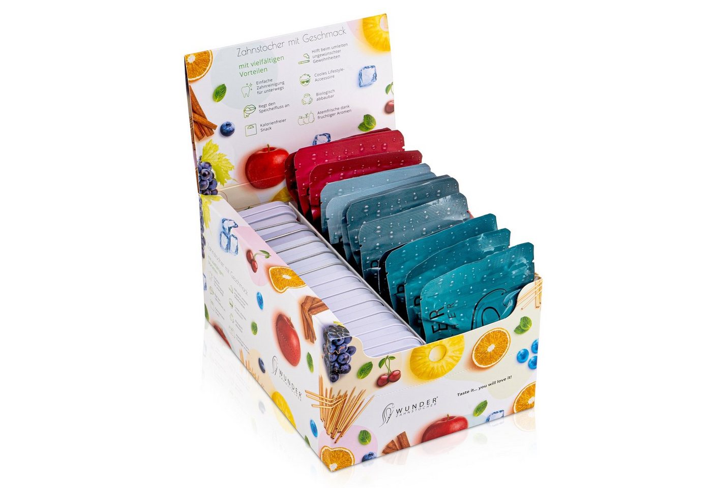 Wunder Zahnstocher Mundpflegecenter Wunder Zahnstocher mit Geschmack - Starterdisplay 24 Stück von Wunder Zahnstocher
