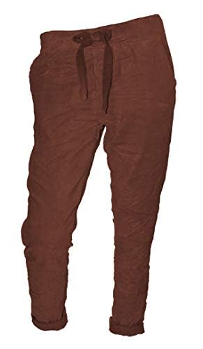 New Look Damen Chino Pant Hose Jogging-Style Wildleder/Feincord Optik Stretch Super zart und angenehm kuschelig (Cognac) von Wunder&Schön