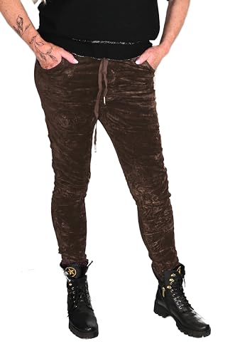 New Look Damen Chino Pant Hose Jogging-Style Wildleder/Feincord Optik Stretch Super zart und angenehm kuschelig (Taupe) von Wunder&Schön