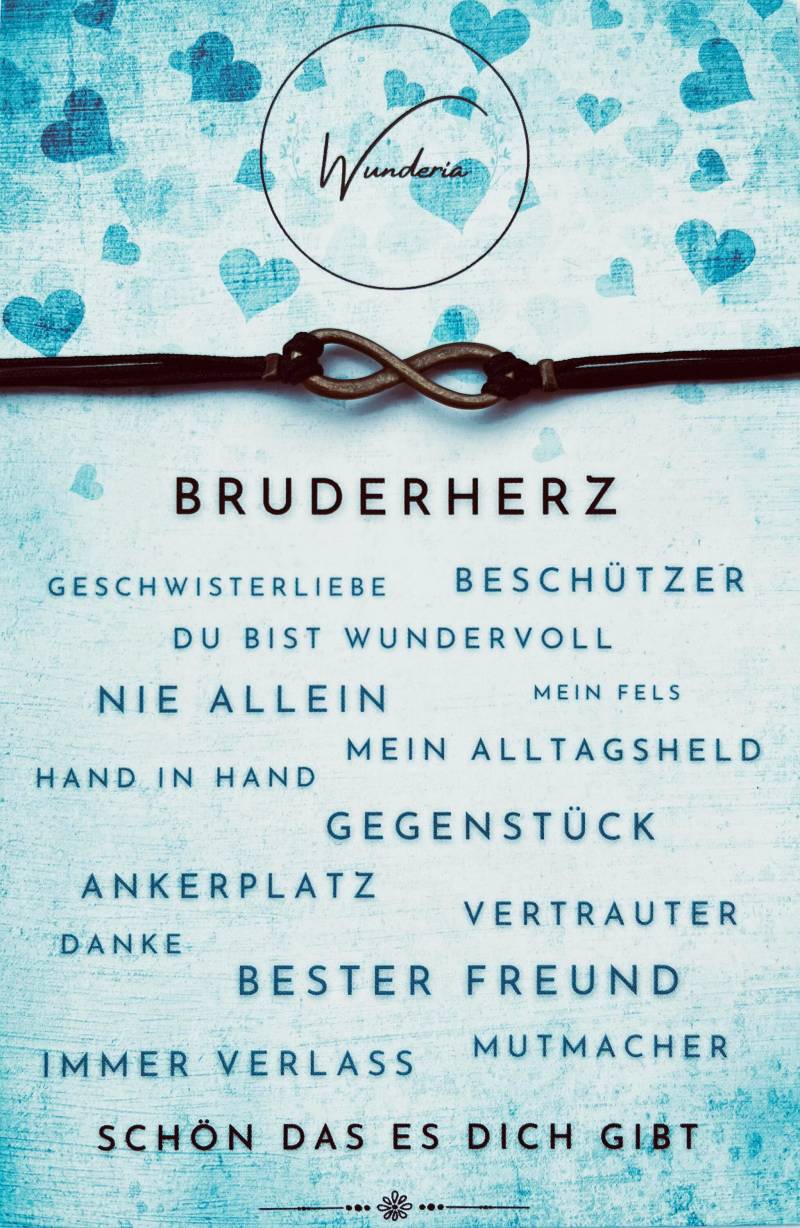 Bruderherz Armband Unendlichkeit Infinity Familie Bruder Positive Botschaft von Wunderia