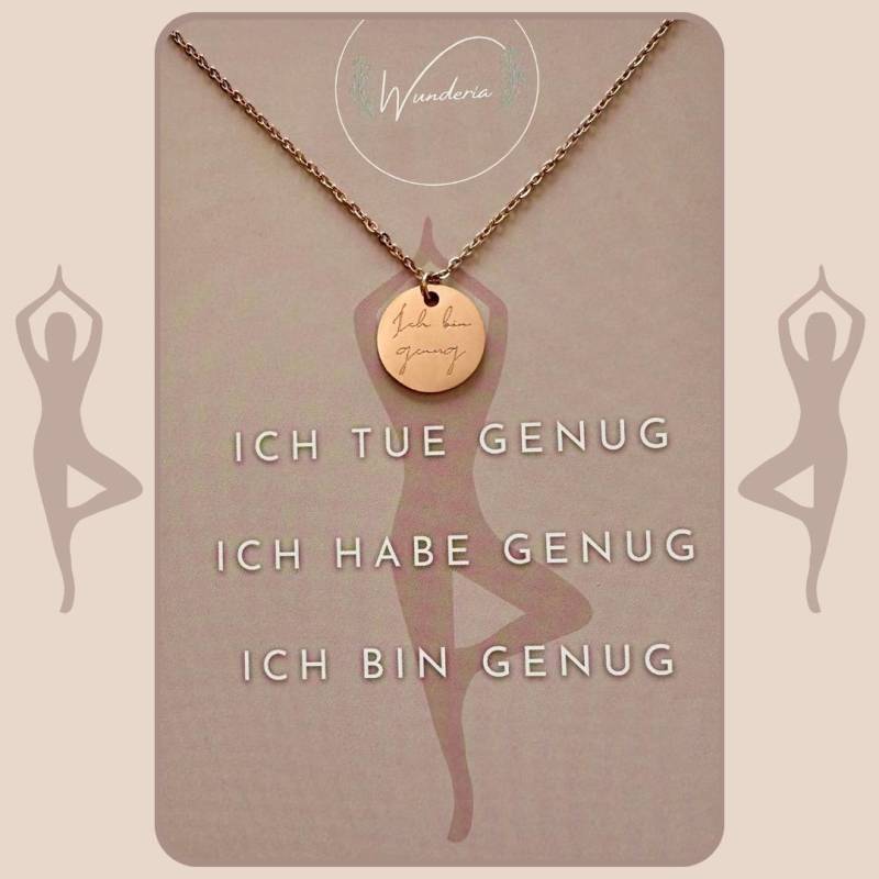 Ich Bin Genug Halskette Rosé Positive Botschaft Als Mantra Roségold von Wunderia