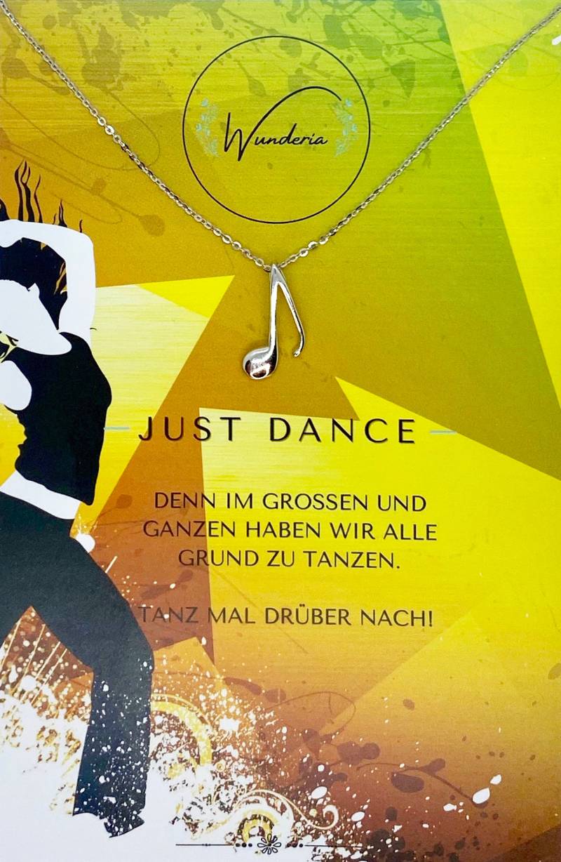 Just Dance 925 Sterling Silberkette Musiknote Mit Positiver Botschaft von Wunderia