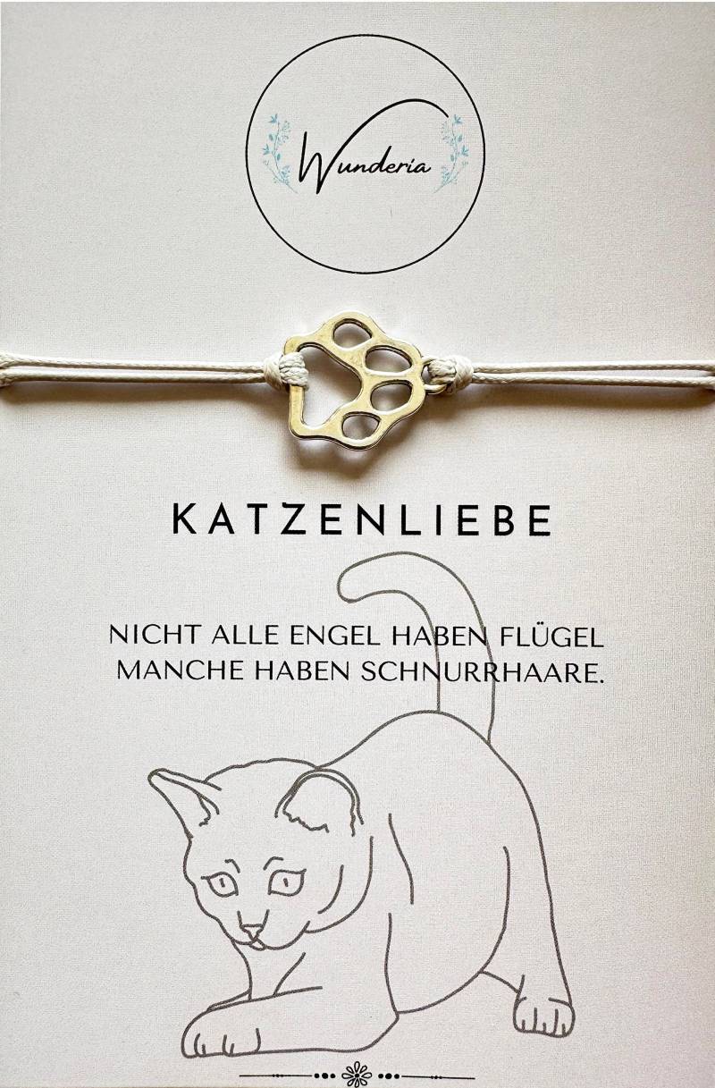 Katzenliebe Armband Katzenpfote Silber Modeschmuck Katzenarmband Katzen Pfote Tierliebe von Wunderia