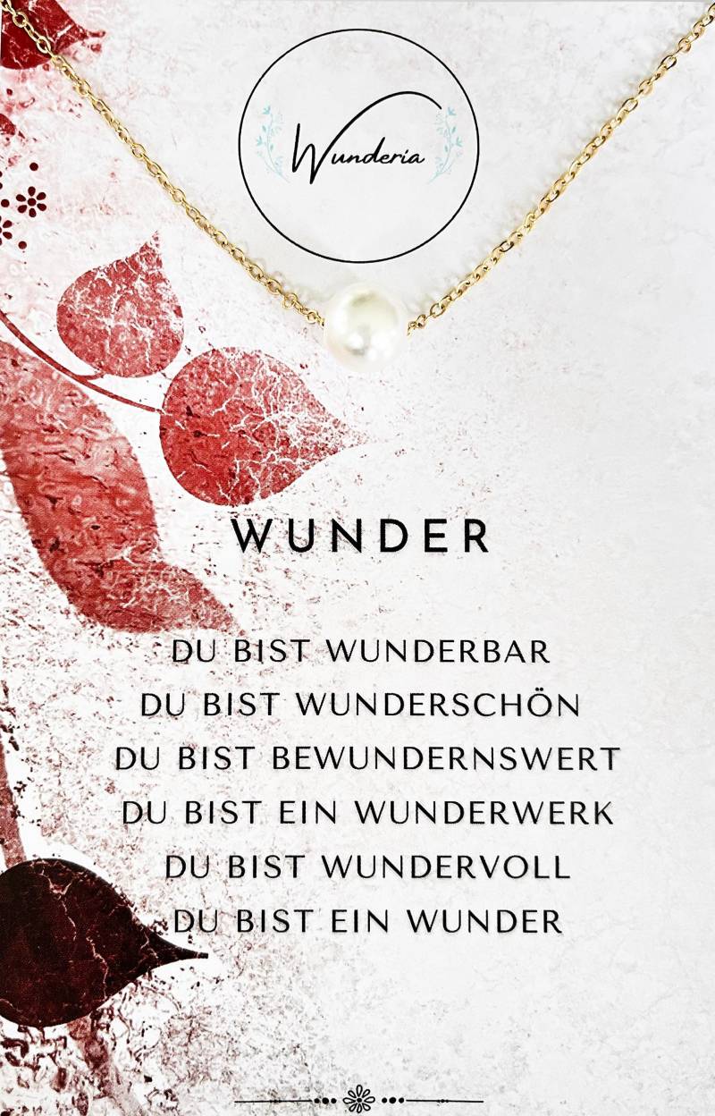 Wunder Halskette Kette Mit Positiver Botschaft Perle Perlenkette Lieblingsmensch von Wunderia