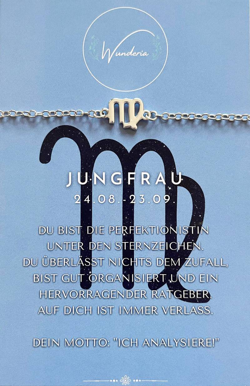 sternzeichen Jungfrau Virgo Mit Botschaft Armband Silber Armkettchen Glücksbringer von Wunderia