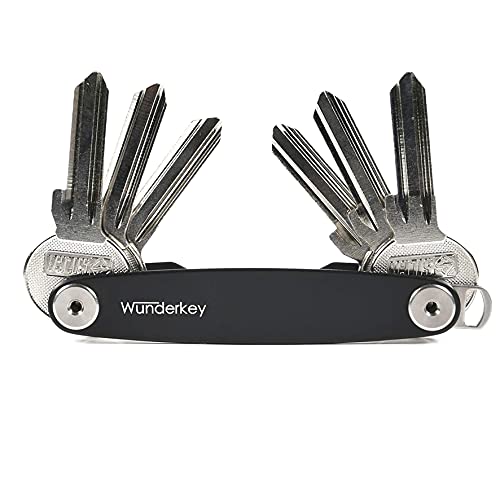 WUNDERKEY Classic Schwarz (2-8 Schlüssel) – der Schlüssel-Organizer Made in Germany in Premium Qualität, Key-Organizer, Schlüssel-Etui, Schlüsselhalter, Schlüsselbund Organizer von Wunderkey