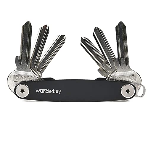 WUNDERKEY Classic Schwarz (2-12 Schlüssel) – der Schlüssel-Organizer Made in Germany in Premium Qualität, Key-Organizer, Schlüssel-Etui, Schlüsselhalter, Schlüsselbund Organizer von Wunderkey