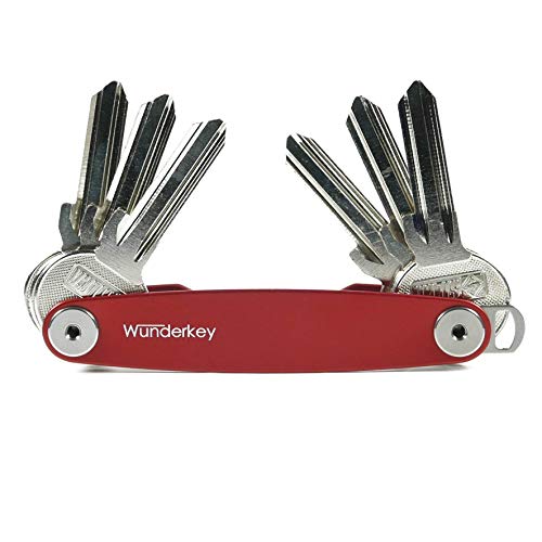 WUNDERKEY – der Key Organizer Made in Germany [ Schlüssel-Organizer | Schlüssel-Etui | Schlüssel-Mäppchen | Smart Key Gadget | Das Original bekannt aus GQ & Playboy ], Rot, Bis 12 Schlüssel von Wunderkey