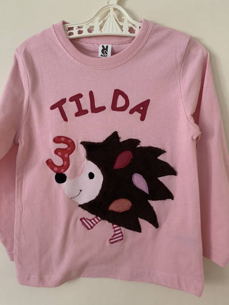 Geburtstagsshirt Mit Igel-Applikation, Gr.92 von Wunderkindershop