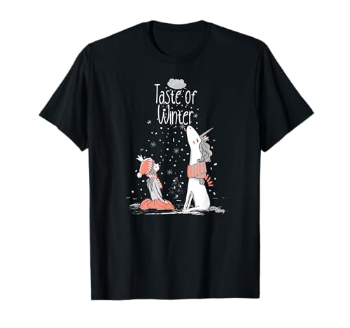 Taste of Winter Geschmack des Winters Einhorn Mädchen Schnee T-Shirt Taste of Winter Geschmack des Winters Einhorn Mädchen Schnee T-Shirt von Wunderschöne Wintermotive für Damen und Mädchen