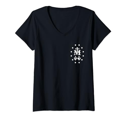 Damen Wundertätige Medaille, katholische Geschenke T-Shirt mit V-Ausschnitt Damen Wundertätige Medaille, katholische Geschenke T-Shirt mit V-Ausschnitt von Wundertätige Medaille-Shirt Co.