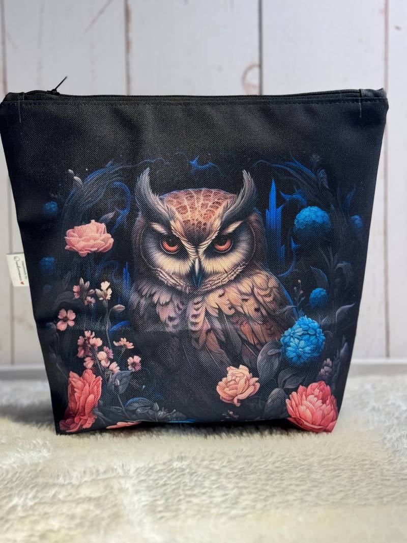 Kosmetiktasche Xl Gothic Eule Kosmetiktasche Xl Gothic Eule von Wundervonnie