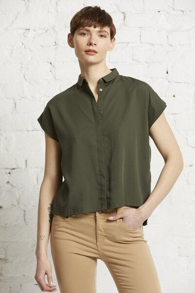 Wunderwerk Damen Bluse, kurzärmelig, "TENCEL square blouse 1/2" von Wunderwerk