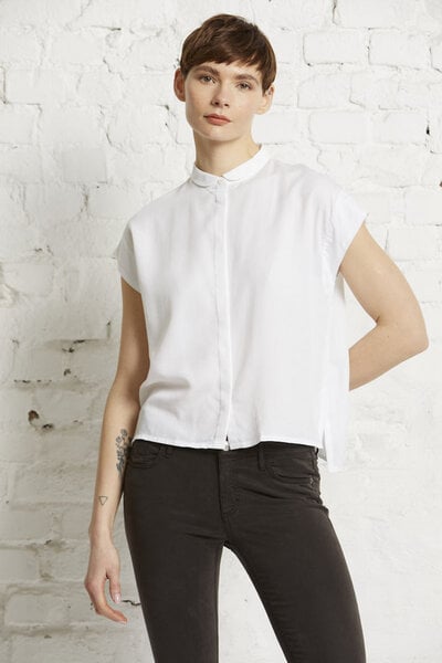 Wunderwerk Damen Bluse aus Lyocell (TENCEL) "Square blouse small collar 1/2" von Wunderwerk