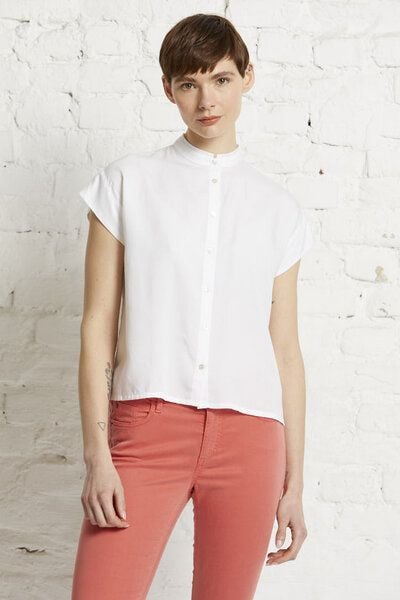 Wunderwerk Damen Bluse aus Lyocell (TENCEL) "TENCEL square stand collar" von Wunderwerk